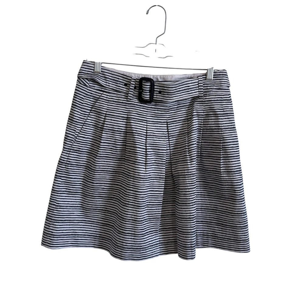 Outback Red Women's Striped Pleated A-Line Skirt‎ with Belt Size 8